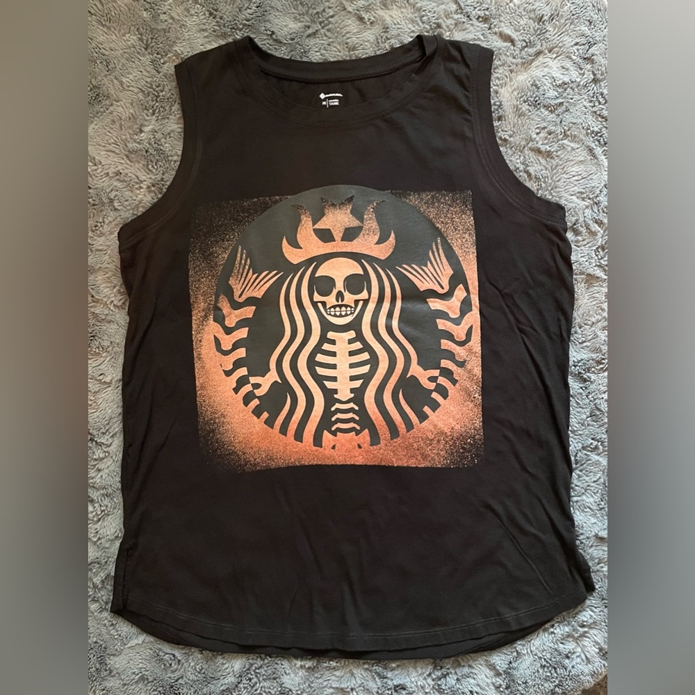 Black Bleached “Skellies” Tank Top!